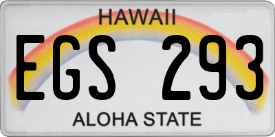 HI license plate EGS293