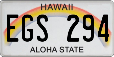 HI license plate EGS294