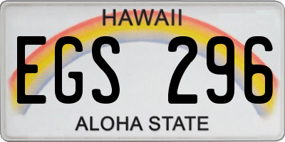 HI license plate EGS296