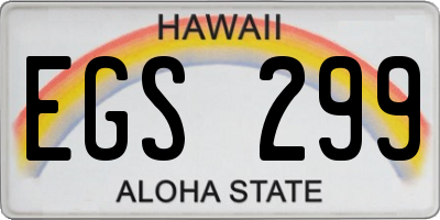 HI license plate EGS299