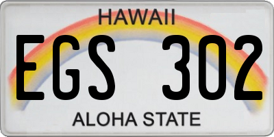 HI license plate EGS302