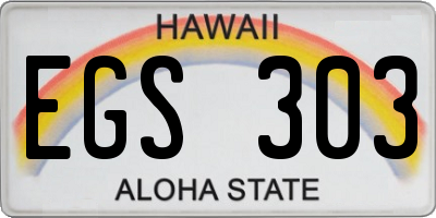 HI license plate EGS303