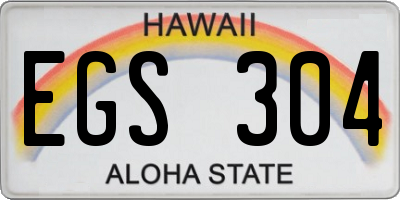 HI license plate EGS304