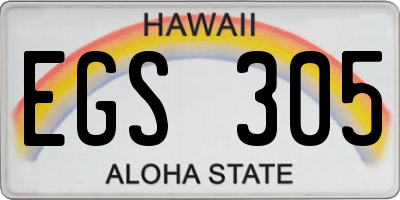 HI license plate EGS305