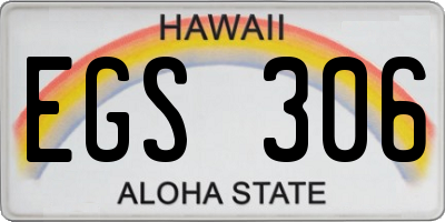 HI license plate EGS306