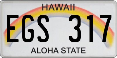 HI license plate EGS317