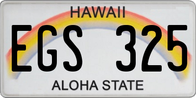 HI license plate EGS325