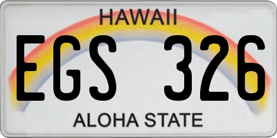 HI license plate EGS326