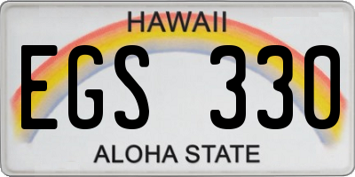 HI license plate EGS330