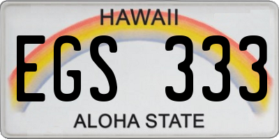 HI license plate EGS333