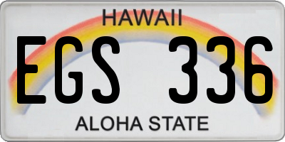 HI license plate EGS336