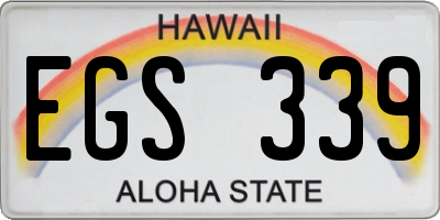 HI license plate EGS339