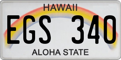 HI license plate EGS340