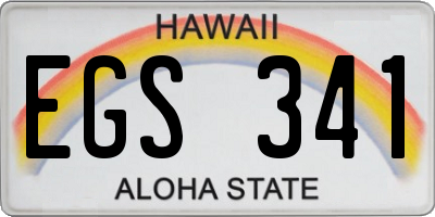 HI license plate EGS341