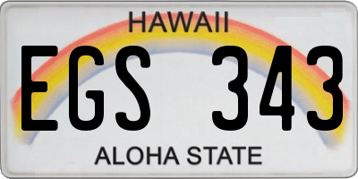 HI license plate EGS343
