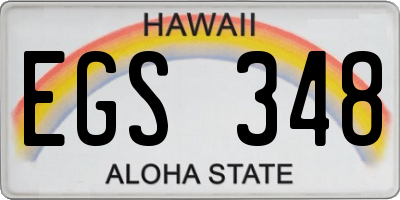 HI license plate EGS348
