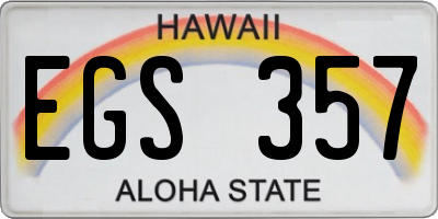 HI license plate EGS357