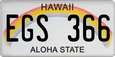 HI license plate EGS366