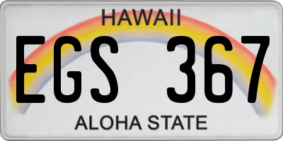 HI license plate EGS367