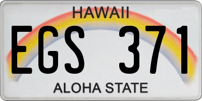 HI license plate EGS371