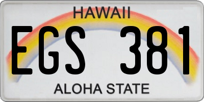 HI license plate EGS381