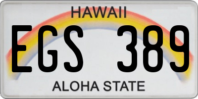 HI license plate EGS389
