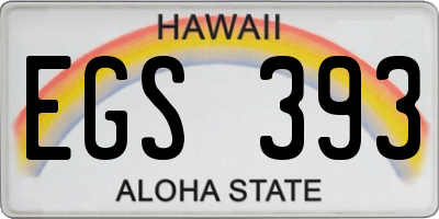HI license plate EGS393