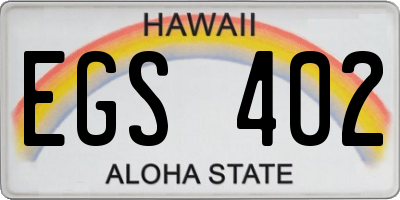 HI license plate EGS402
