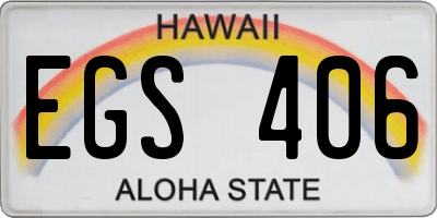HI license plate EGS406