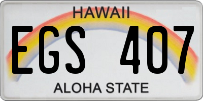HI license plate EGS407
