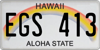 HI license plate EGS413