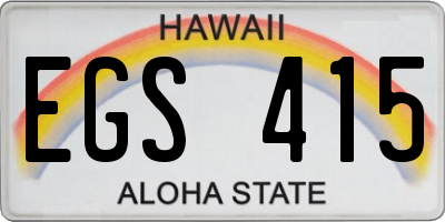 HI license plate EGS415