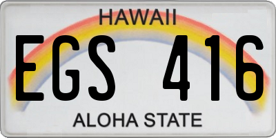 HI license plate EGS416