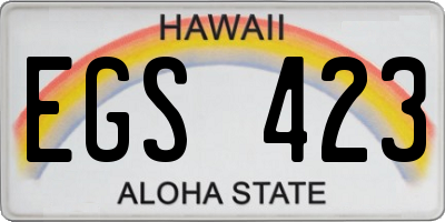 HI license plate EGS423