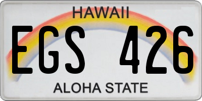 HI license plate EGS426