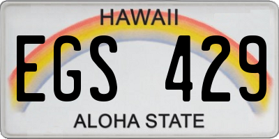 HI license plate EGS429