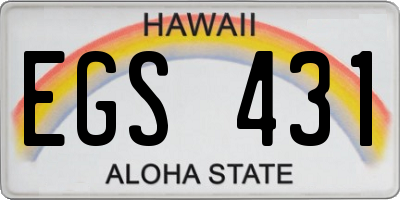 HI license plate EGS431