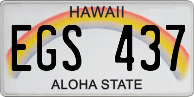 HI license plate EGS437
