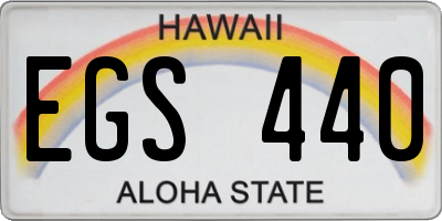 HI license plate EGS440