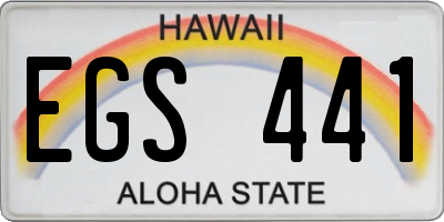 HI license plate EGS441