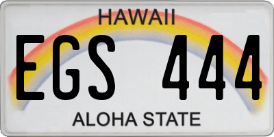 HI license plate EGS444
