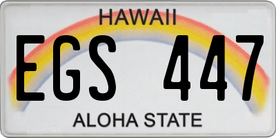 HI license plate EGS447
