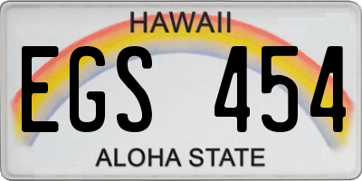 HI license plate EGS454