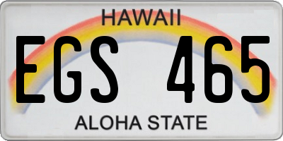 HI license plate EGS465