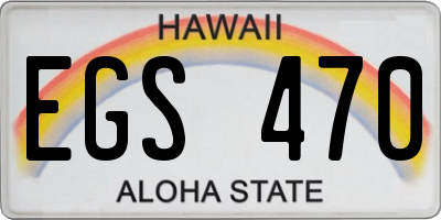 HI license plate EGS470