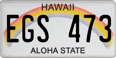 HI license plate EGS473