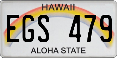 HI license plate EGS479
