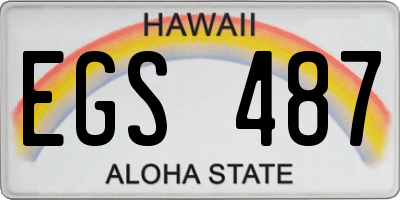 HI license plate EGS487