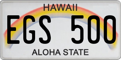 HI license plate EGS500