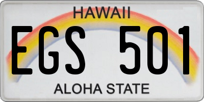 HI license plate EGS501